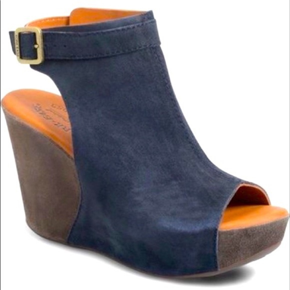 Kork Ease Womens Size 6 CAUF16 Blue Suede Leather Wedges Shoes